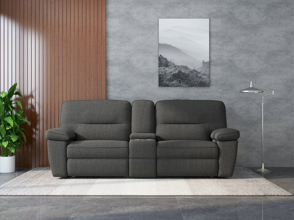 Alberta Modular Reclining Console Loveseat Charcoal Gray