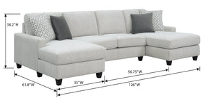 Walker Chaise Sectional Pale Gray
