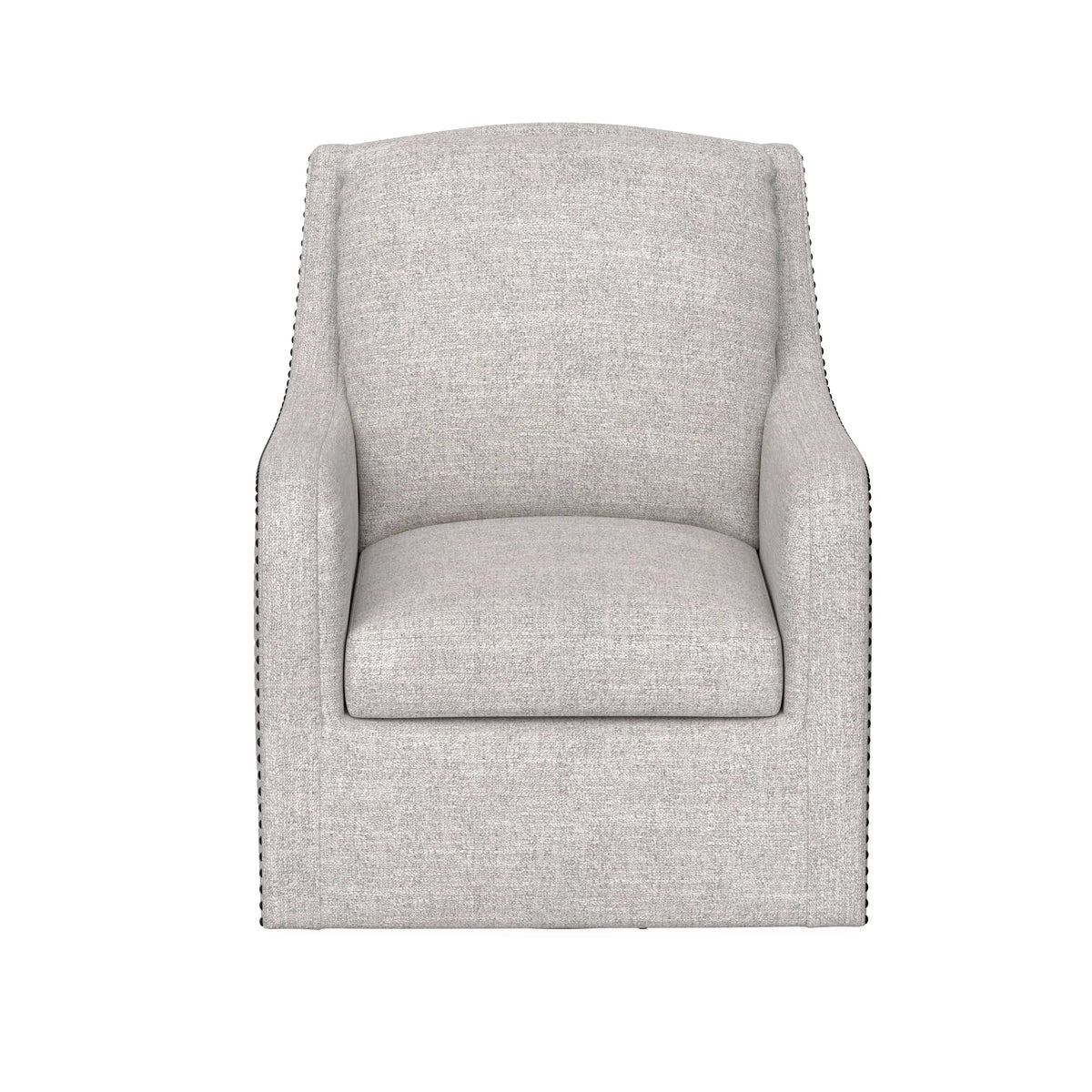 Anna Swivel Accent Chair Feathered Silver