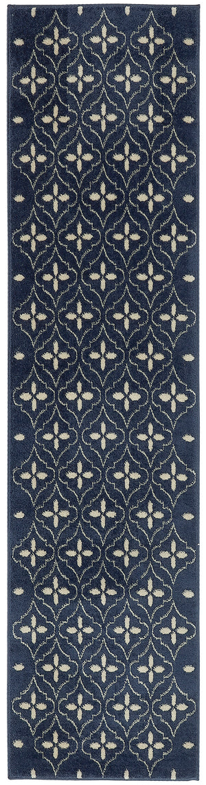 Nourison Essentials NRE04 Navy Ivory Rug