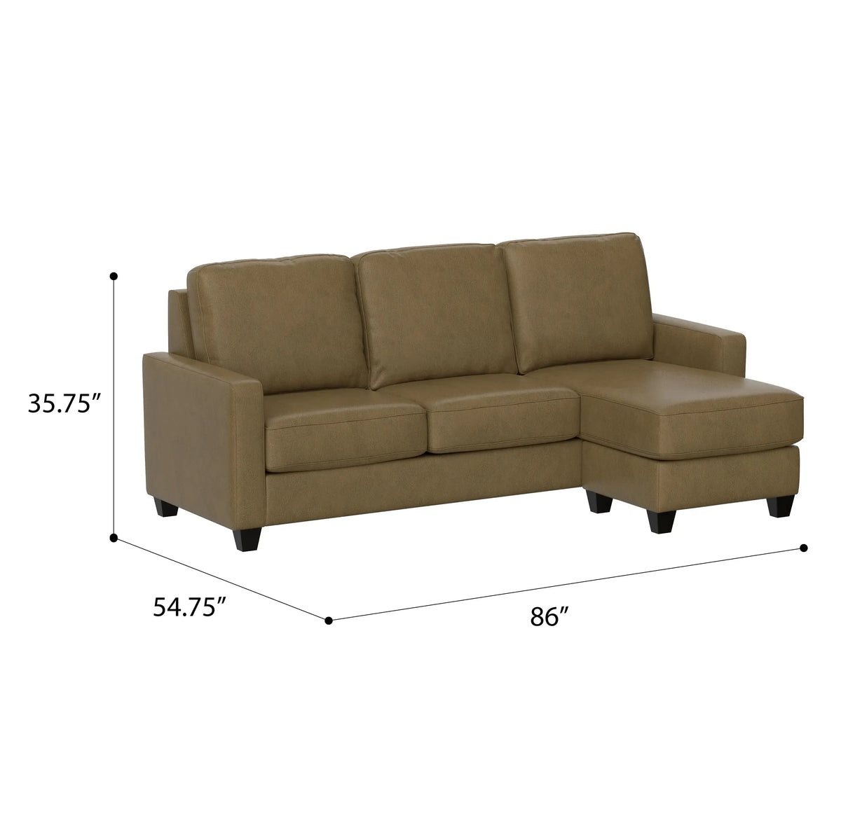 Dawson Reconfigurable Chaise Sectional Mocha