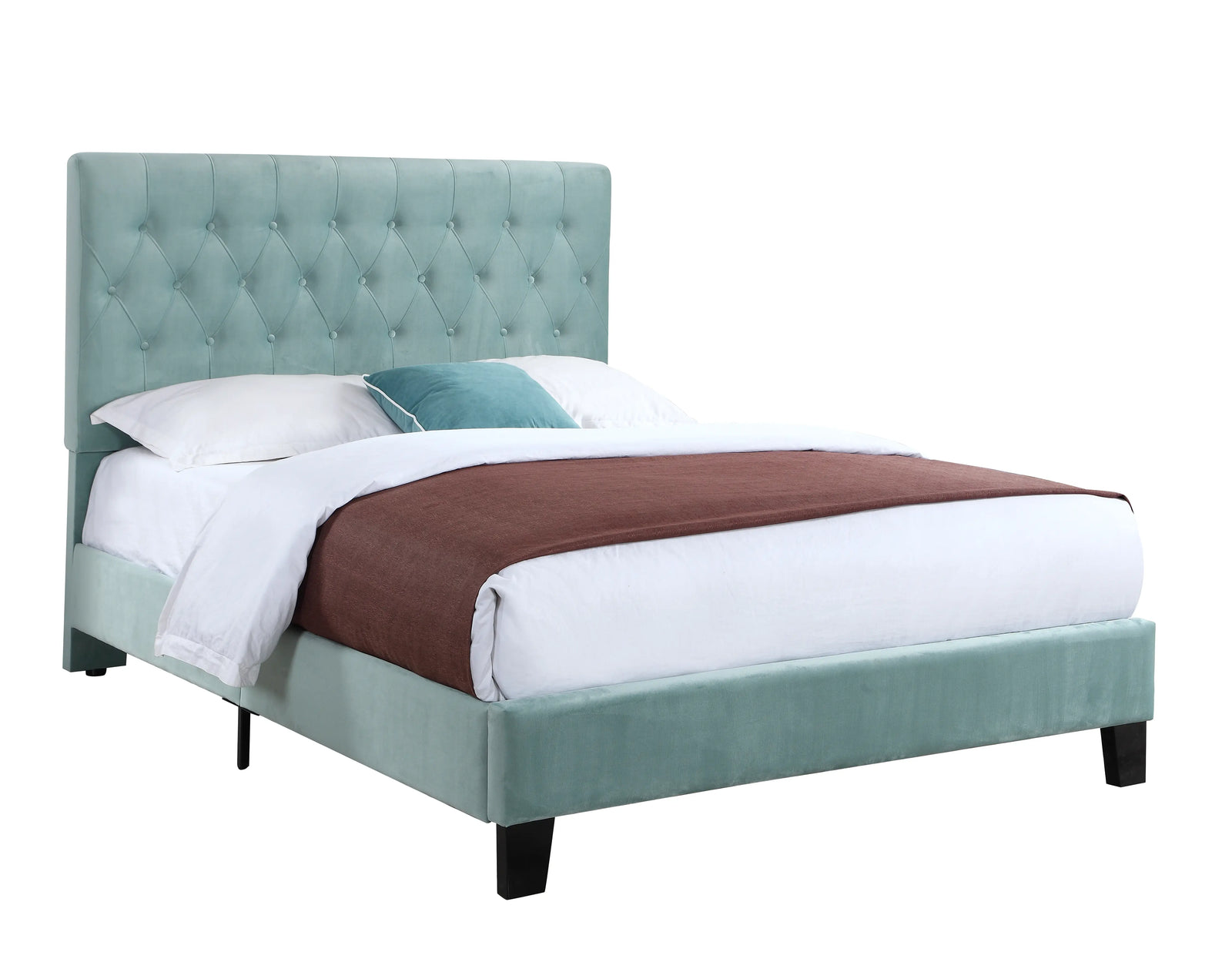 Amelia Upholstered Bed Light Blue