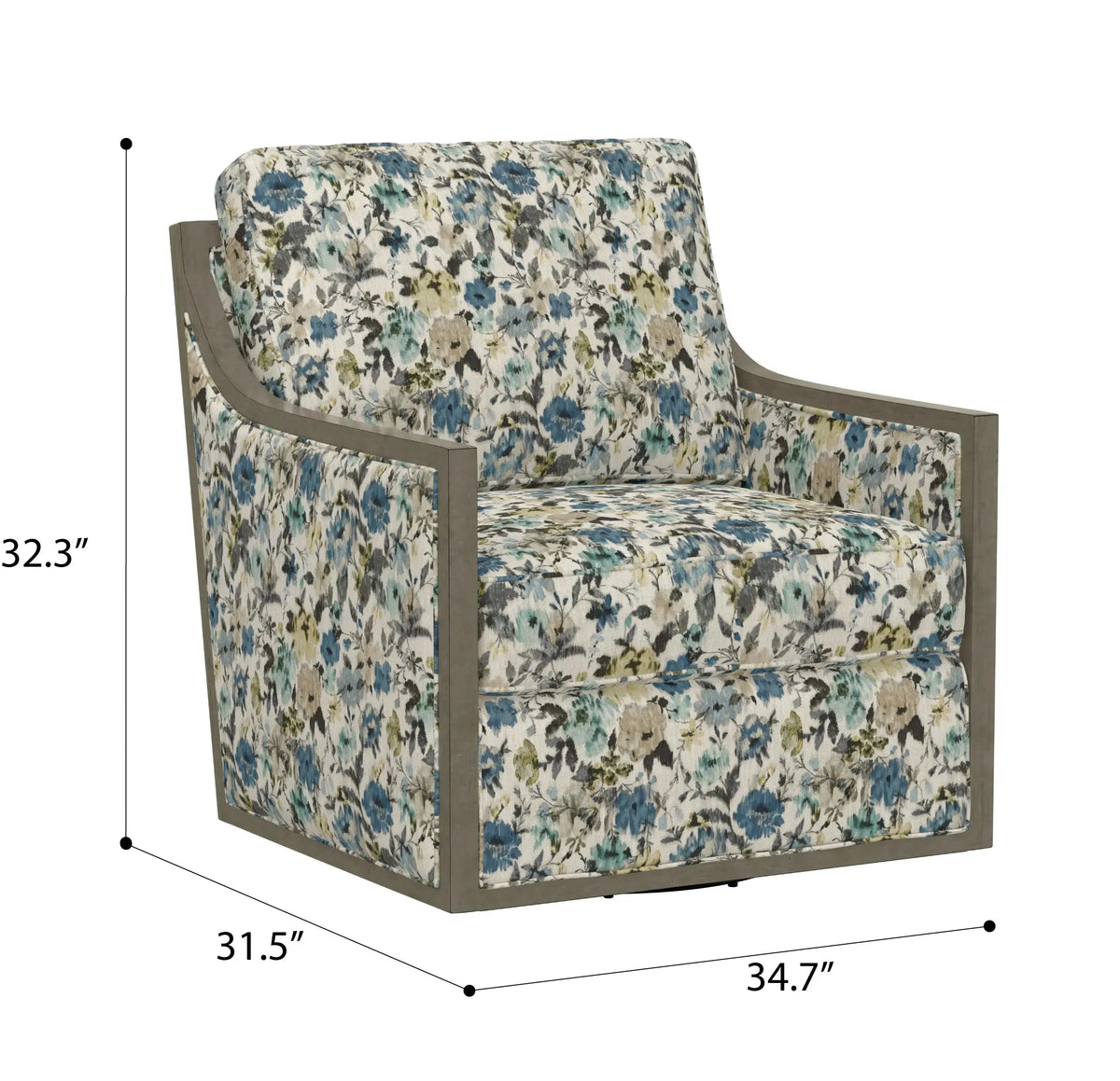 Cecily Swivel Chair Blue Meadow