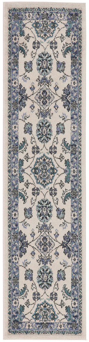 Nourison Essentials NRE05 Ivory Blue Rug
