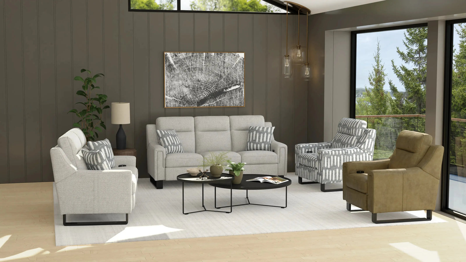 Teagan Dual Power Recliner Hashmark