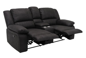 Navaro Reclining Console Loveseat Black Licorice