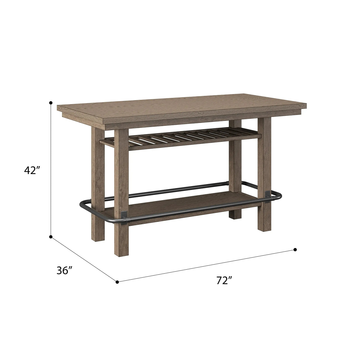 Benton Bar Height Storage Table Pecan Brown