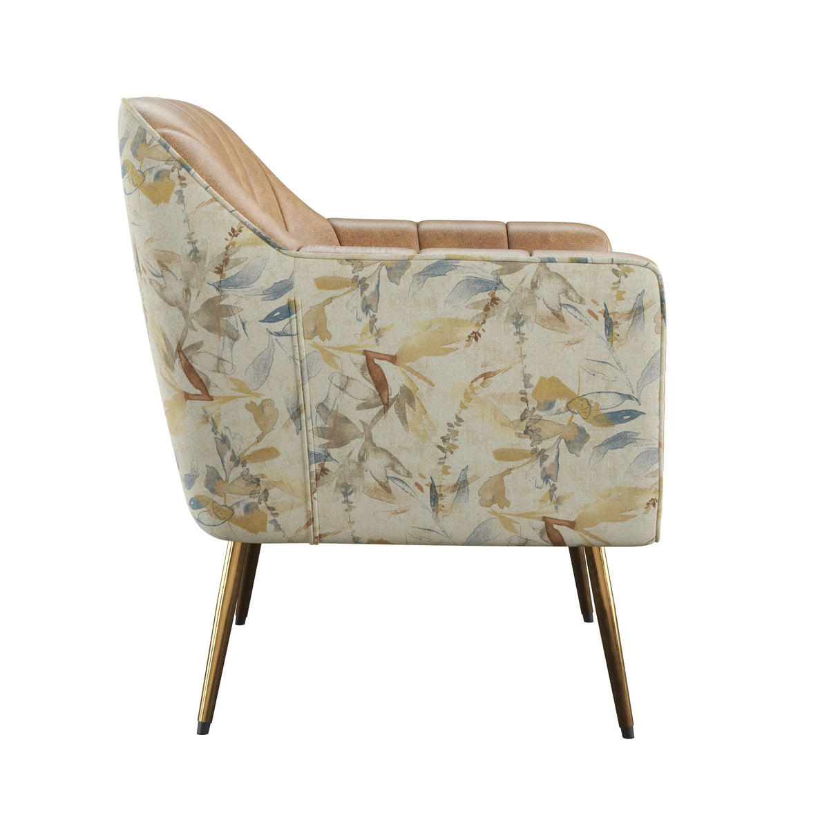 Ophelia Accent Chair Saddle With Vintage Leaf