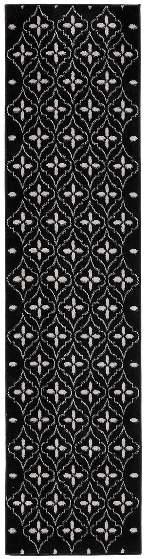 Nourison Essentials NRE04 Black Ivory Rug
