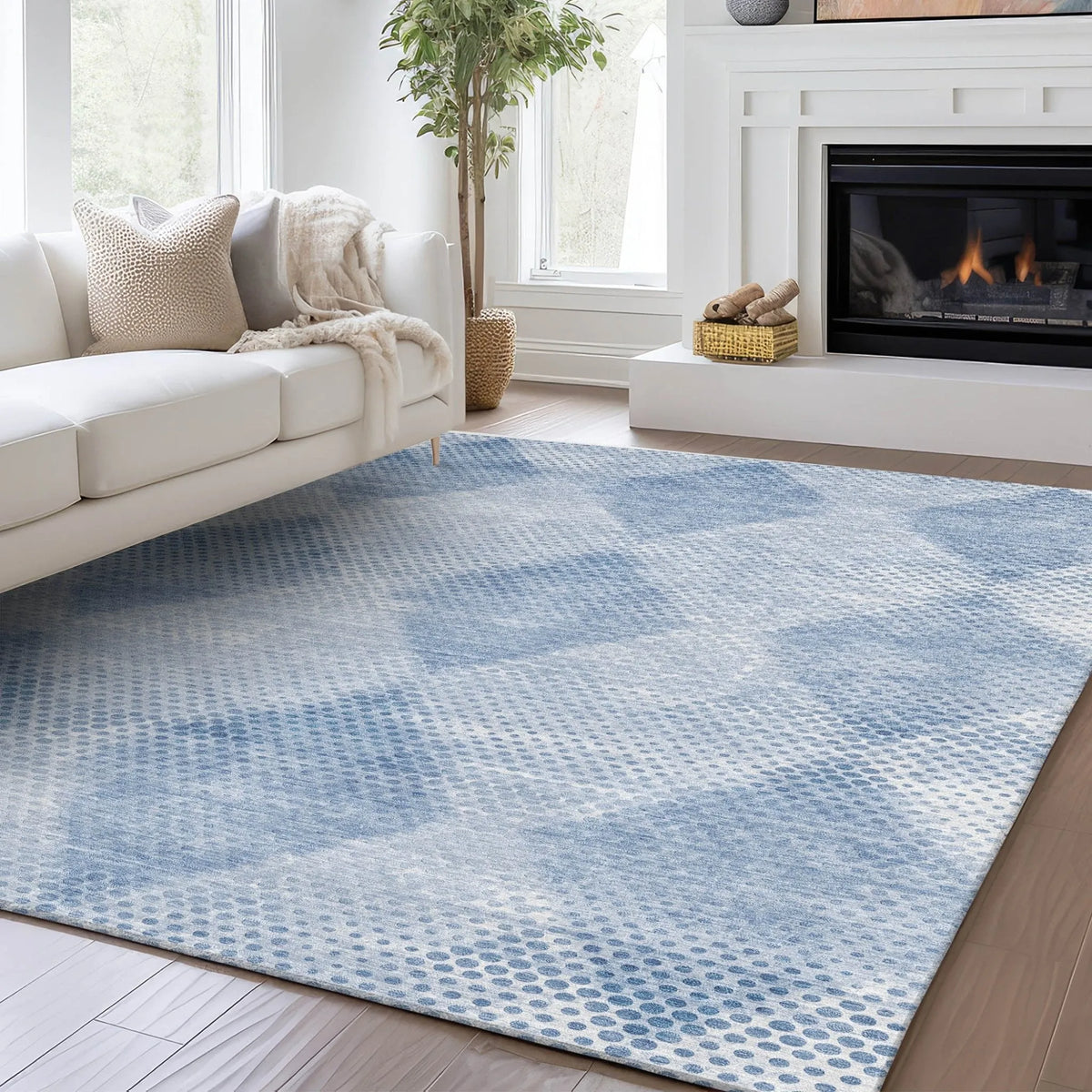 Trevi TV4 Blue Rug - Rug & Home