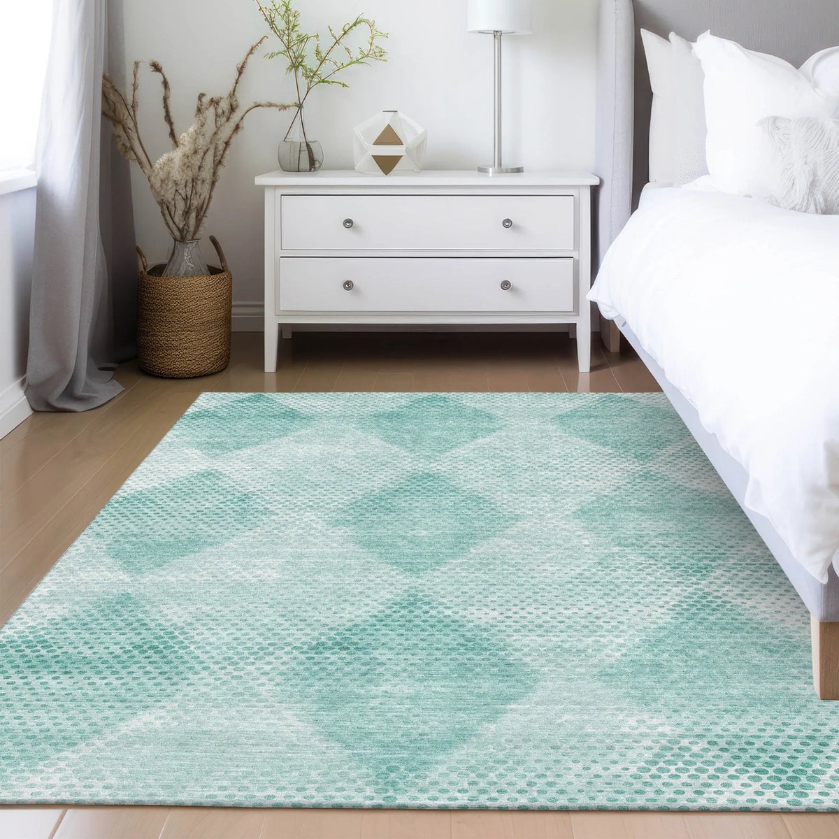 Trevi TV4 Teal Rug - Rug & Home