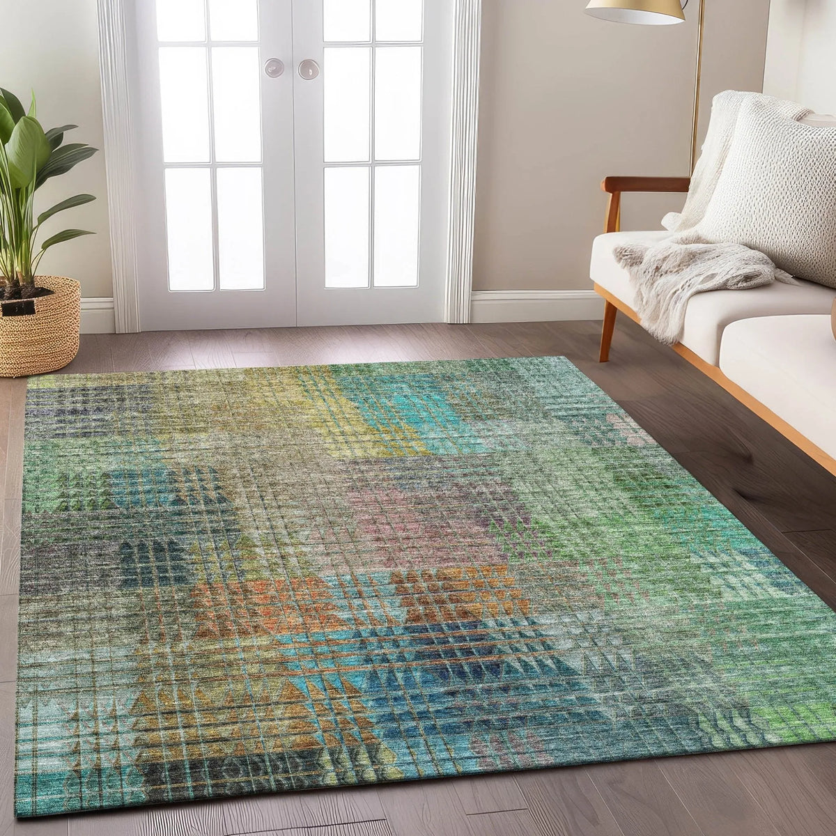 Trevi TV6 Green Rug - Rug & Home