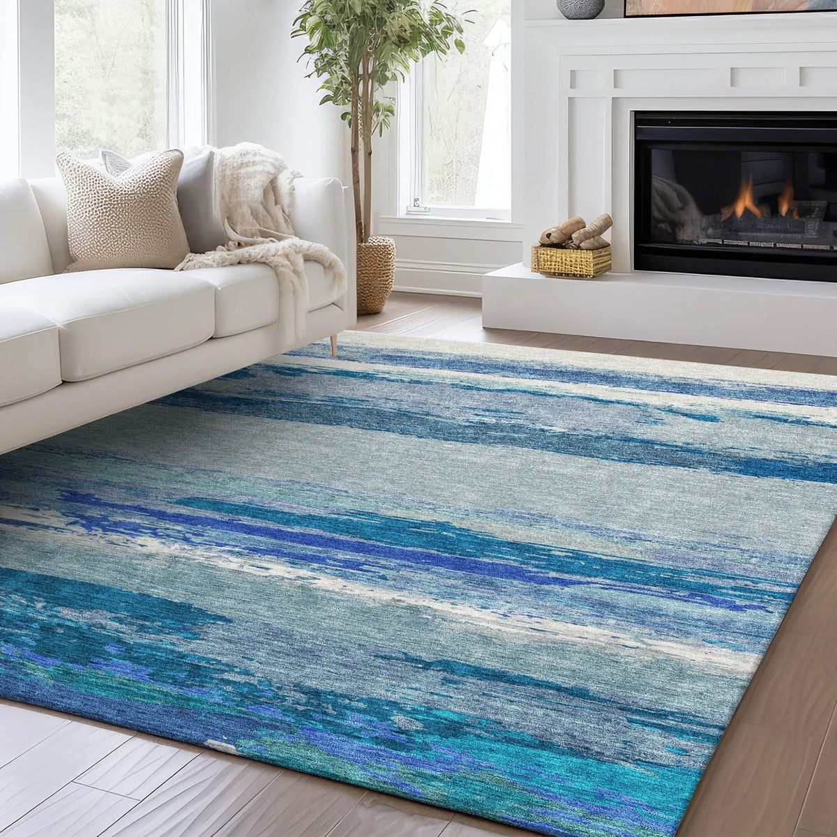 Trevi TV8 Blue Rug - Rug & Home