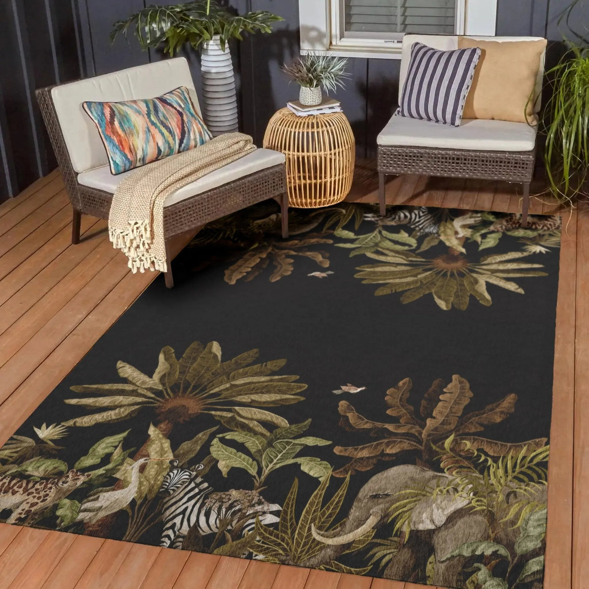 Tropics TC8 Black Rug - Rug & Home