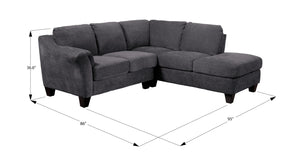Clayton Ii Rsf Sectional Charcoal Gray