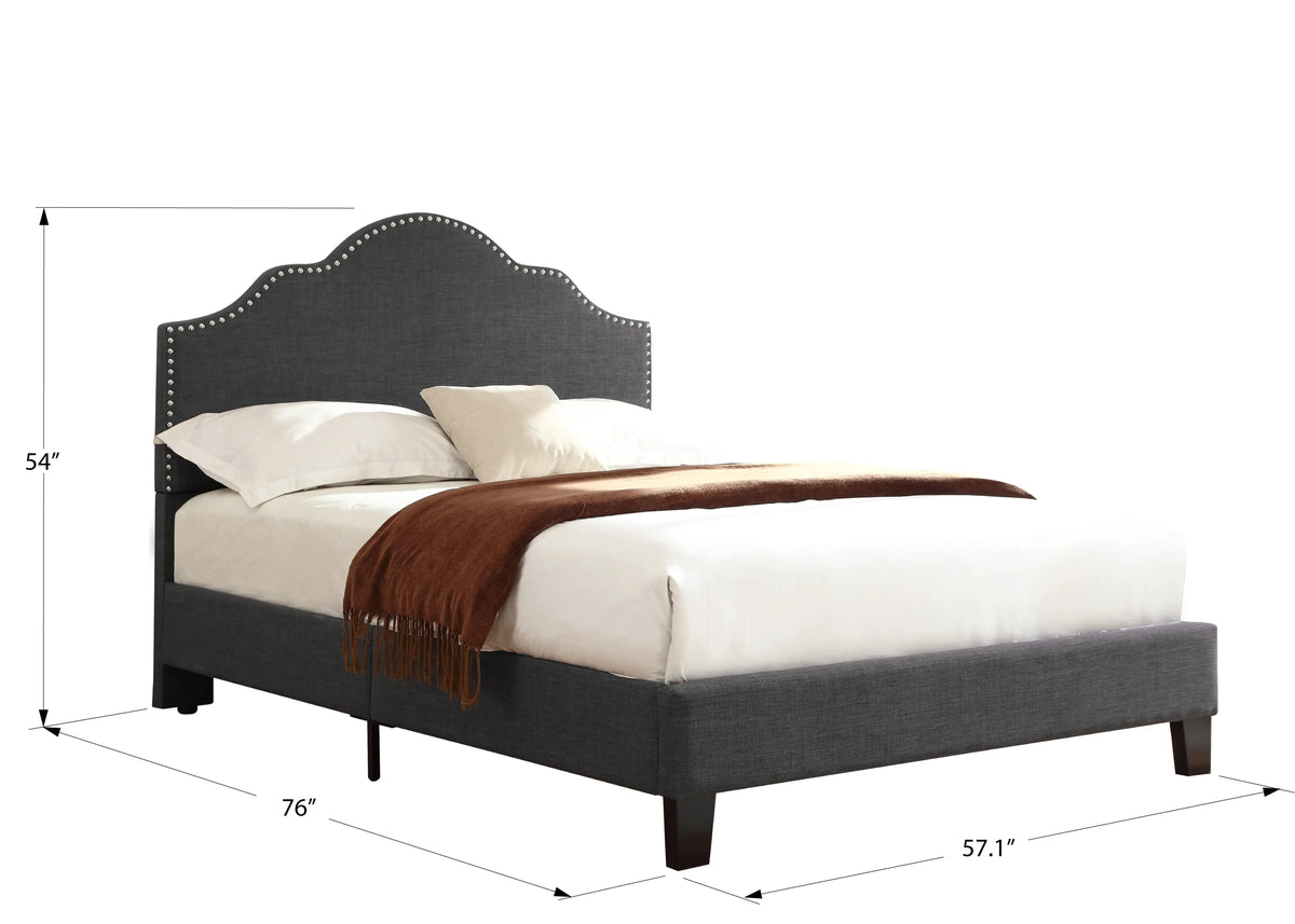 Madison Upholstered Bed Charcoal Gray