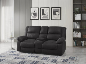 Navaro Reclining Console Loveseat Black Licorice