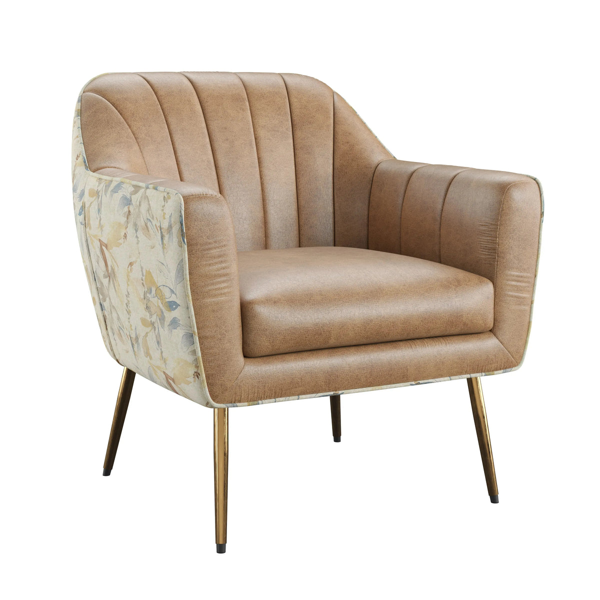Ophelia Accent Chair Saddle With Vintage Leaf