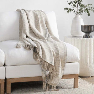 TC Ria Natural/Black Throw Blanket