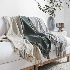 TC Ria Natural/Black Throw Blanket