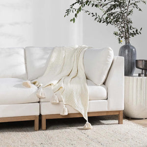 TC Veda Ivory Throw Blanket