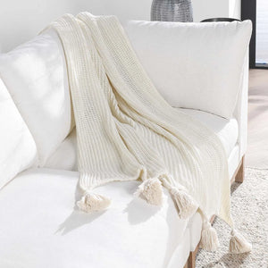 TC Veda Ivory Throw Blanket