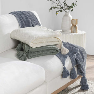 TC Veda Ivory Throw Blanket