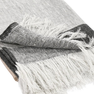 TC Talara Natural/Charcoal Throw Blanket