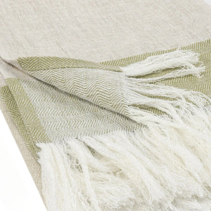 TC Talara Wheat Green/Natural Throw Blanket