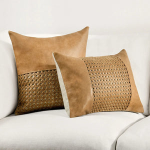 TL Toscano Leather Chestnut Brown Pillow