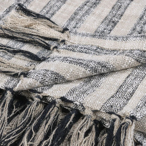 TC Linna Natural/Black Throw Blanket