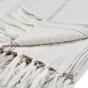 TC Ria Ivory/Grey Throw Blanket