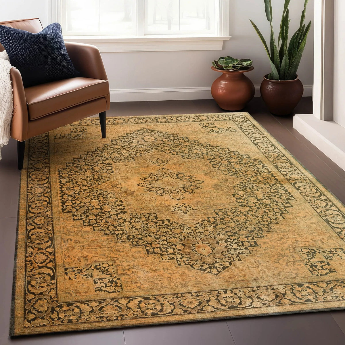 Vizcia VZ3 Gold Rug - Rug & Home