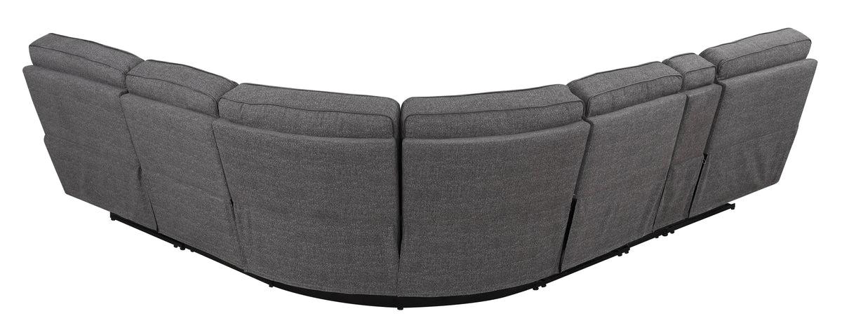 Alberta 6 Piece Modular Reclining Sectional Set Charcoal Gray