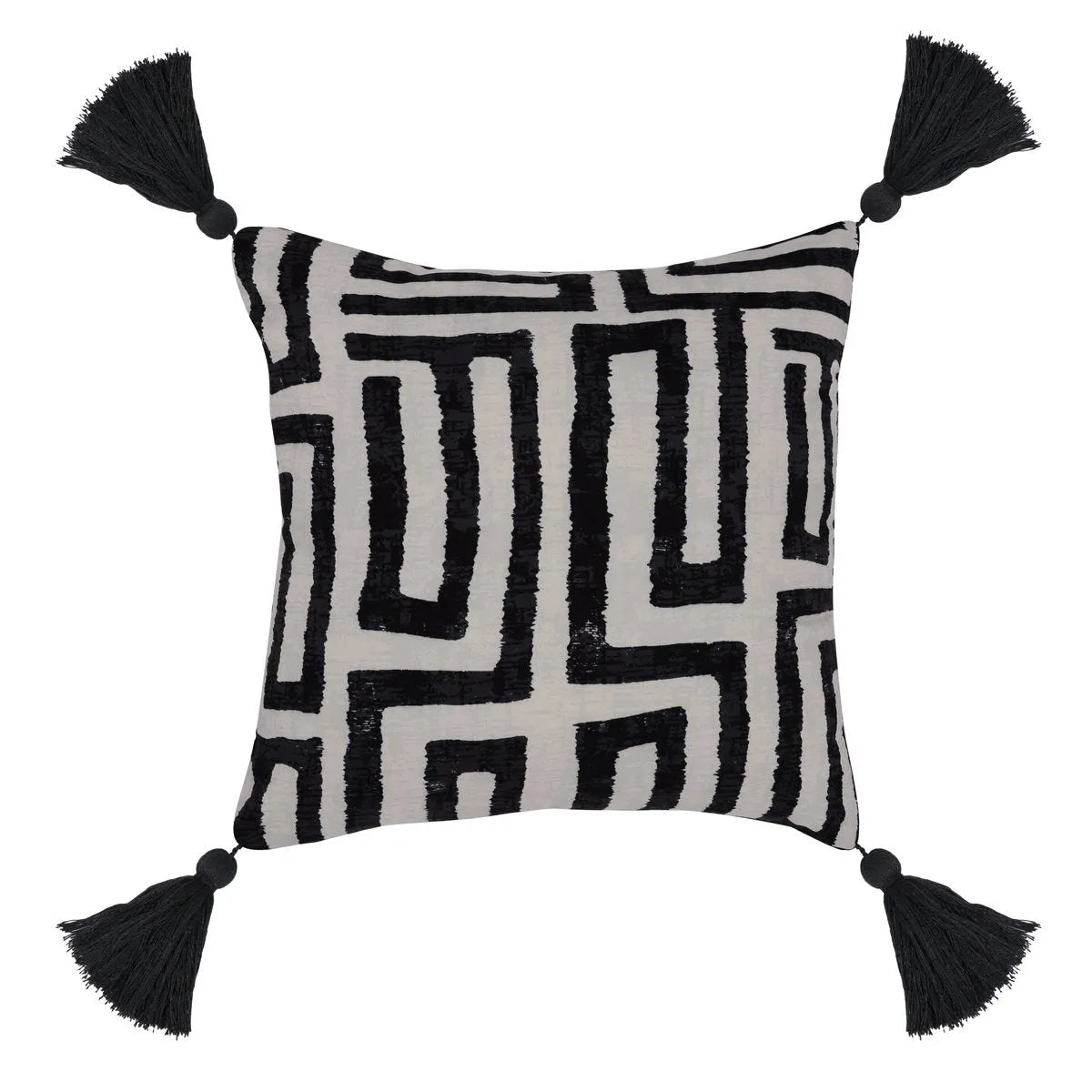 Indr/Outdr Karo Black Pillow