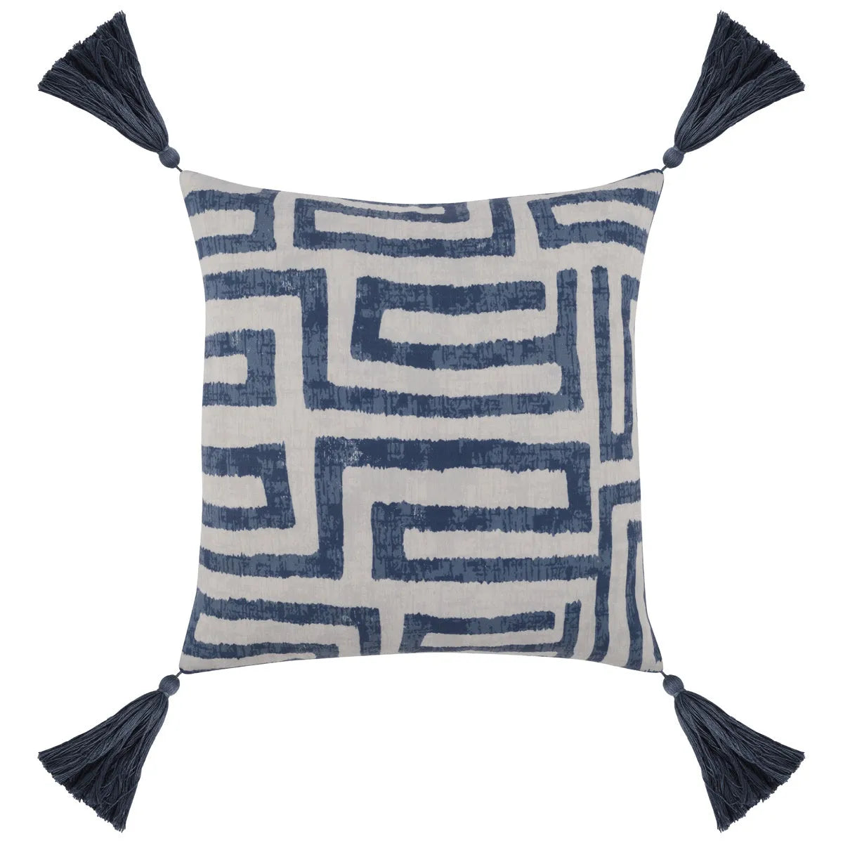 Indr/Outdr Karo Blue Pillow