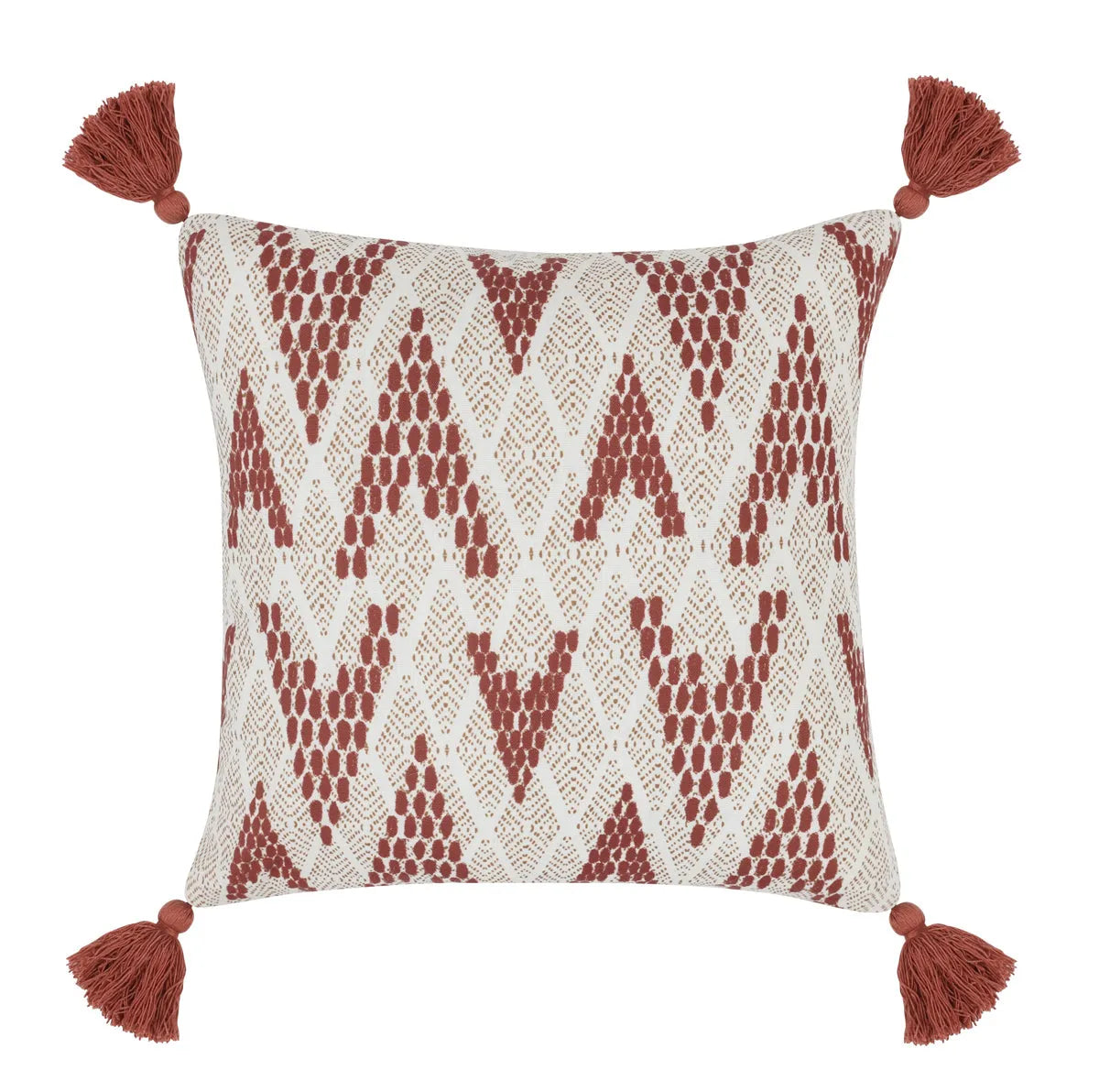 Indr/Outdr Sanibel Natural/Clay Red Pillow