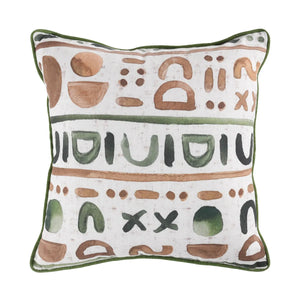 Indr/Outdr Monterey Natural/Green Pillow