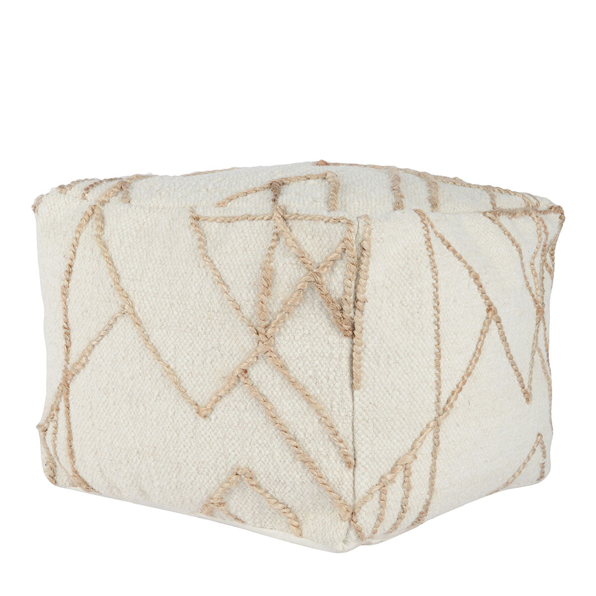 Sintra Ivory/Natural Pouf