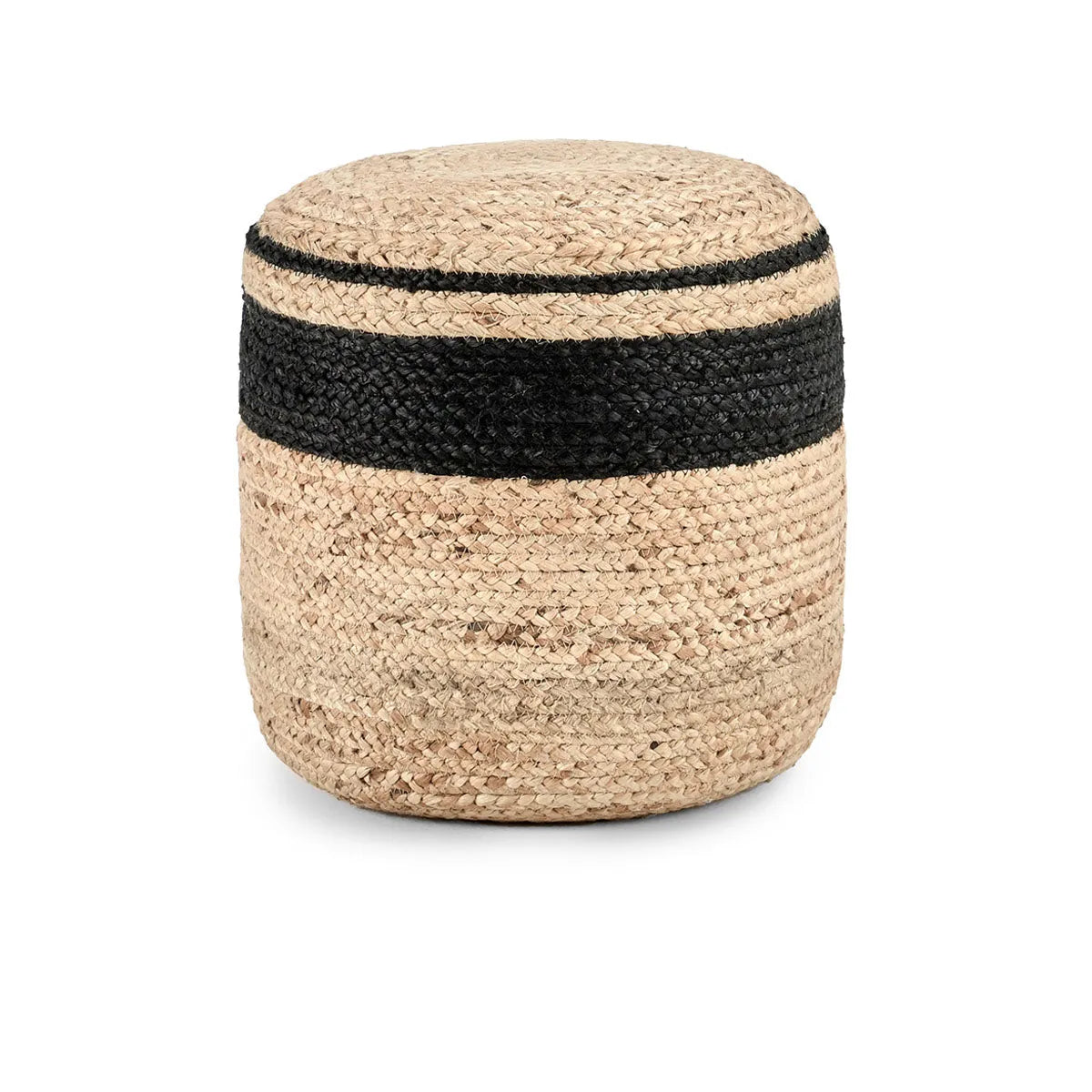 Faro Jute Natural/black Pouf