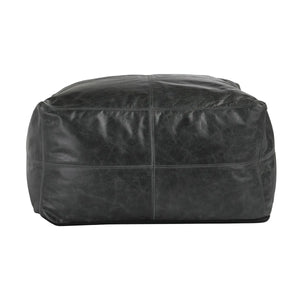 Leather Dexter Onyx Pouf