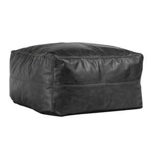 Leather Dexter Onyx Pouf