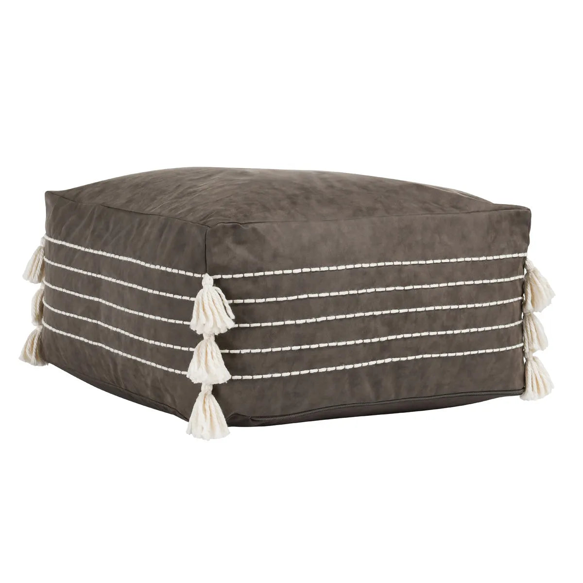 Ezekiel Vegan Leather Hickory Pouf