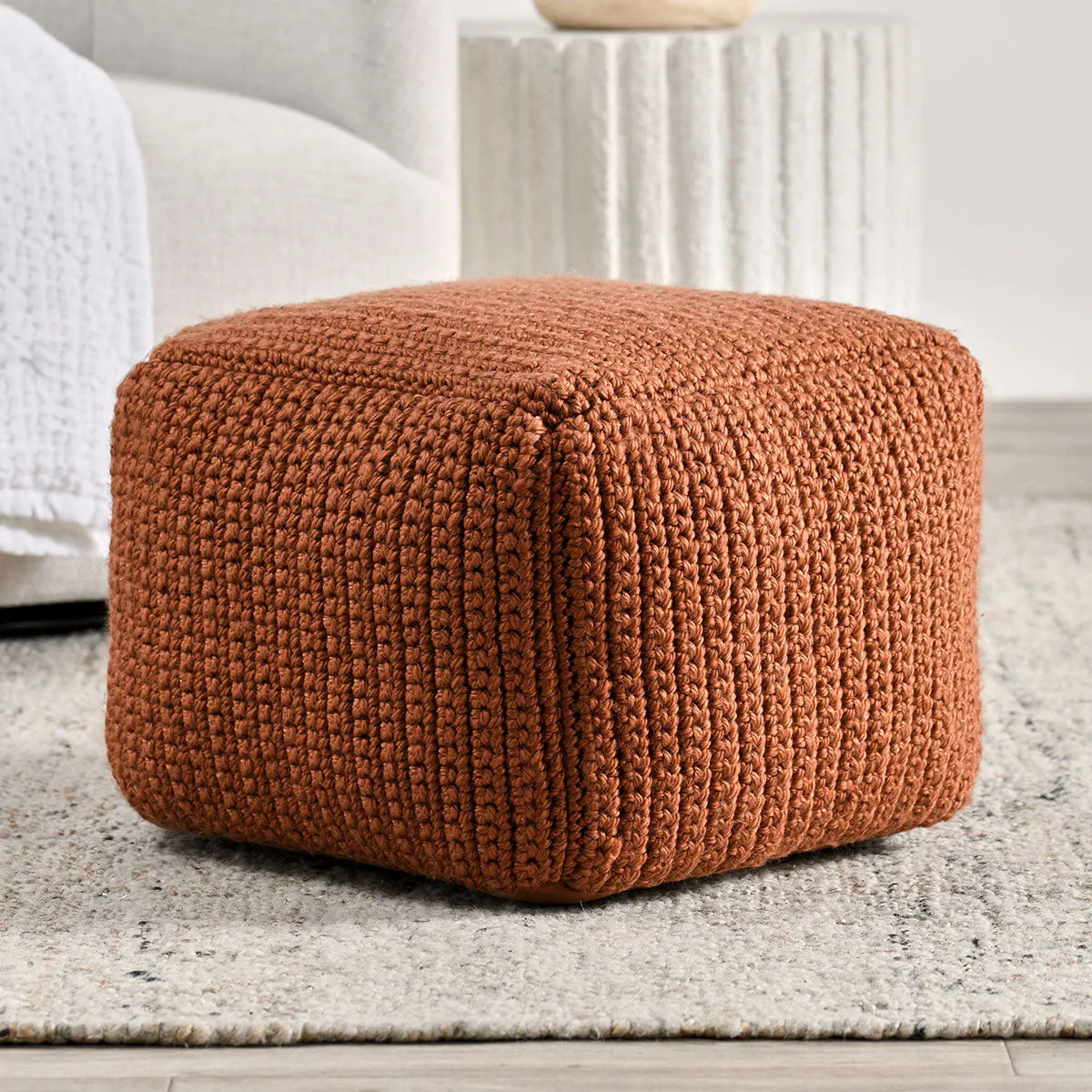 Performance Prism Terracotta Pouf