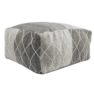 Skylar Grey/Ivory Pouf