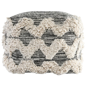 Maeve Black/Ivory Pouf