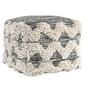 Maeve Black/Ivory Pouf