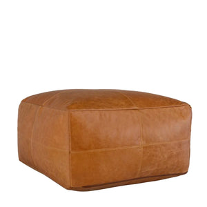 Leather Dumont Chestnut Pouf