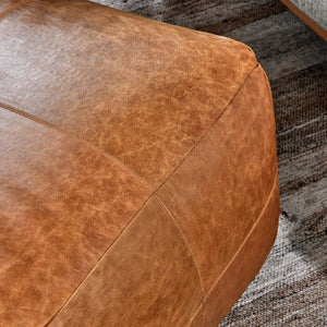 Leather Dumont Chestnut Pouf