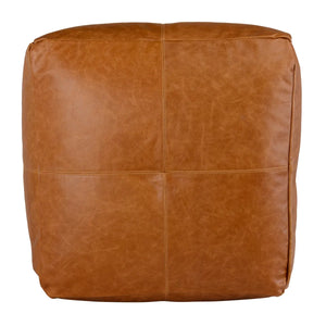 Leather Dumont Chestnut Pouf